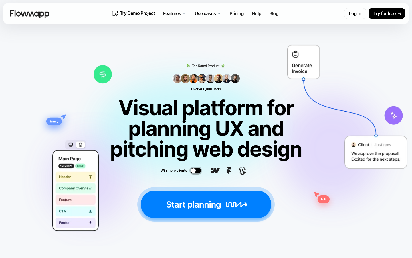 Homepage of the website, as captured