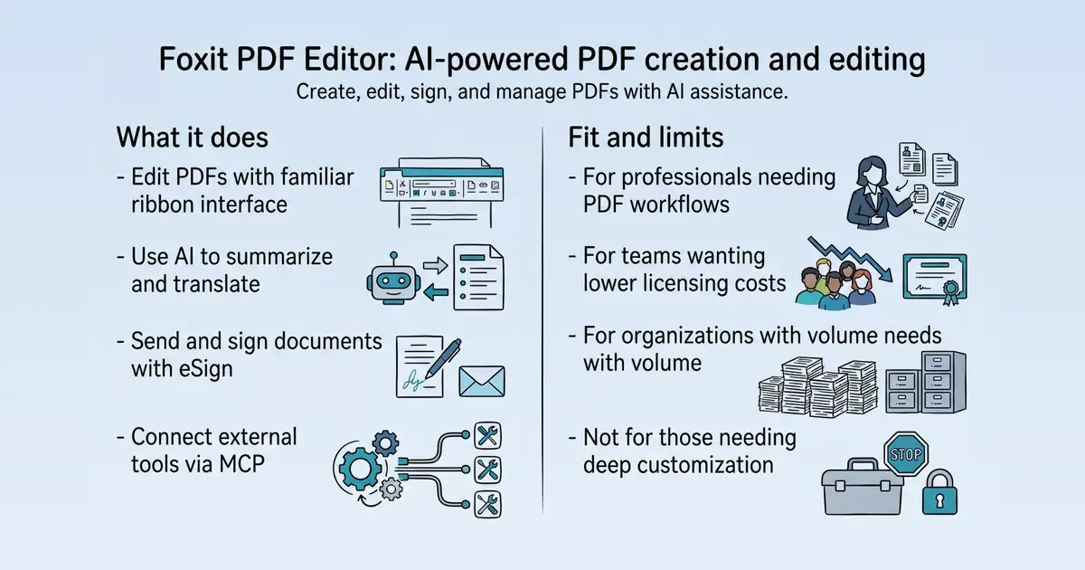 Foxit PDF Editor at a glance