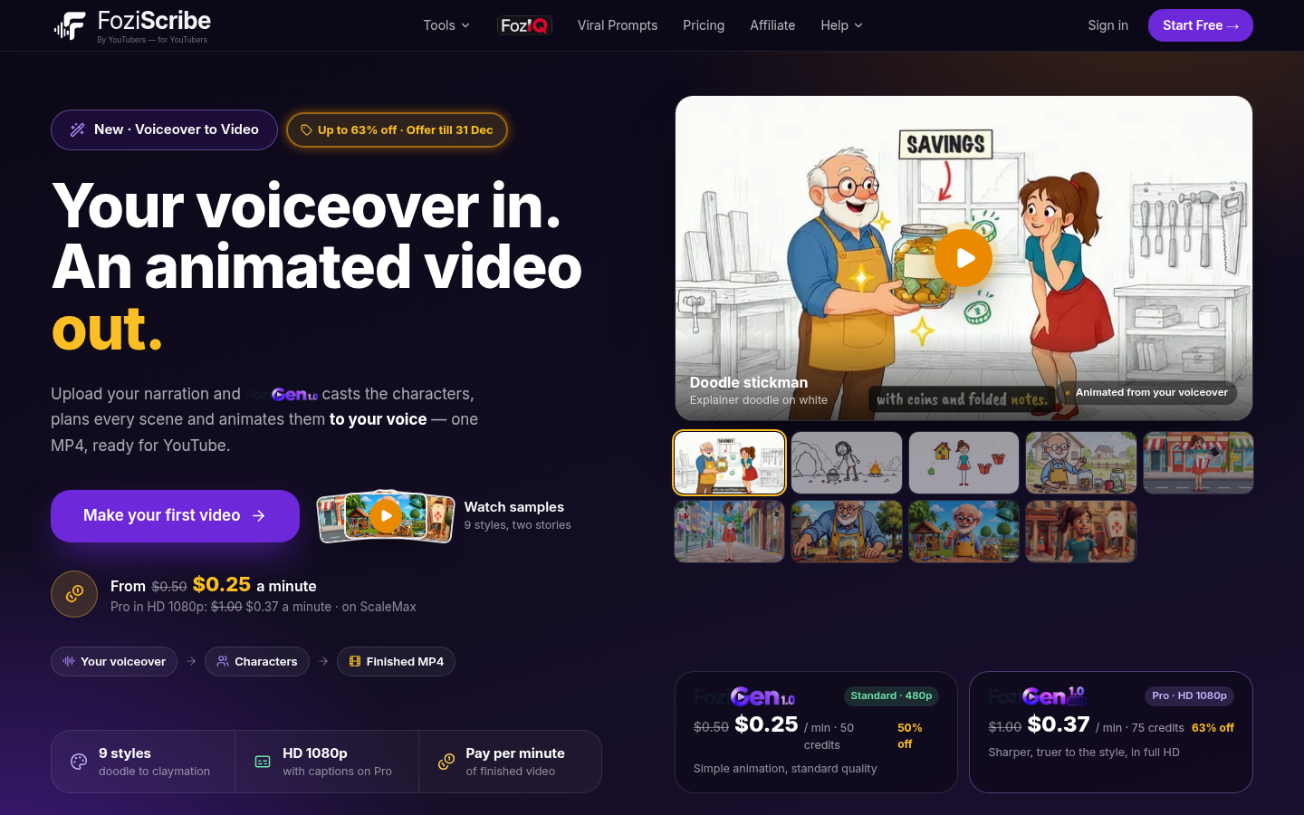 Homepage of the website, as captured