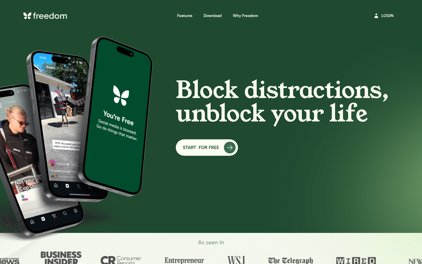 Homepage of the website, as captured