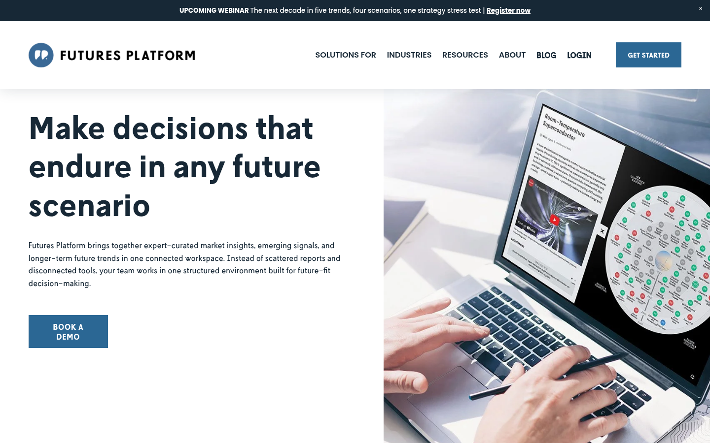 Homepage of the website, as captured