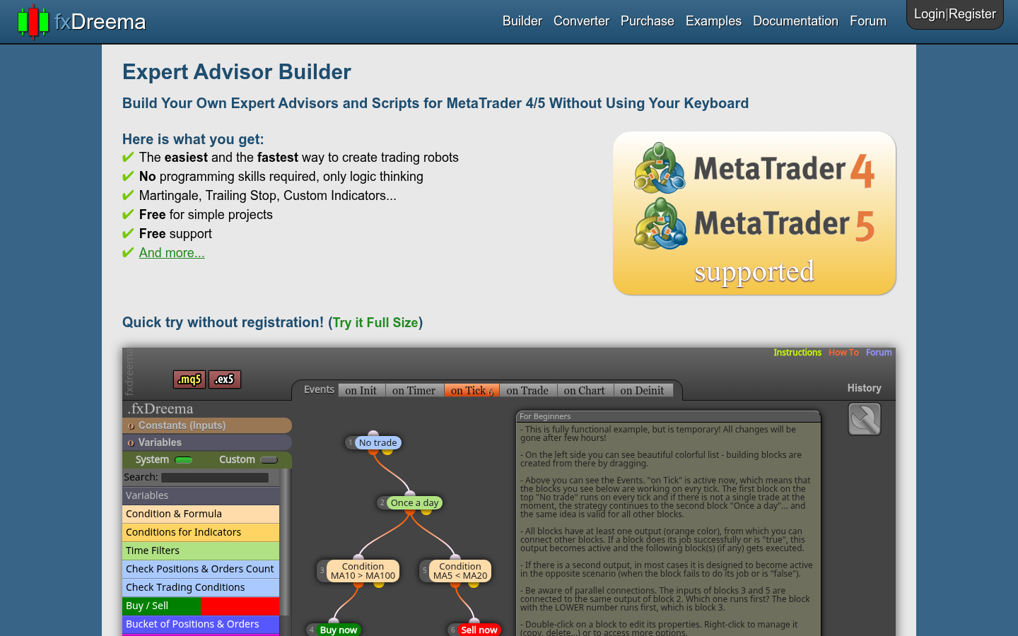 Homepage of the website, as captured