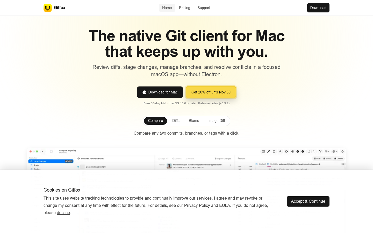 Homepage of the website, as captured