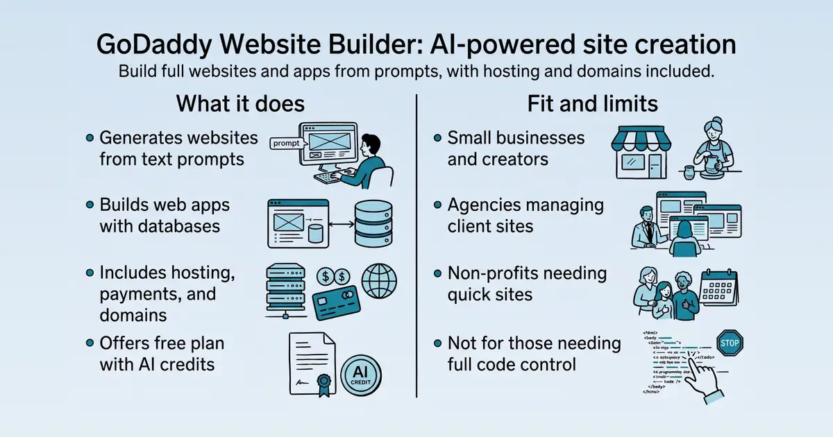 GoDaddy Website Builder at a glance