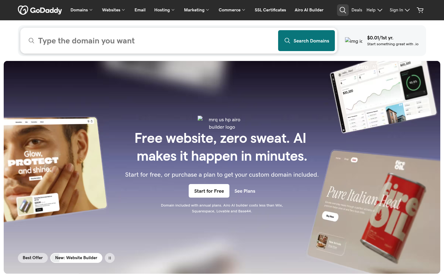 Homepage of the website, as captured