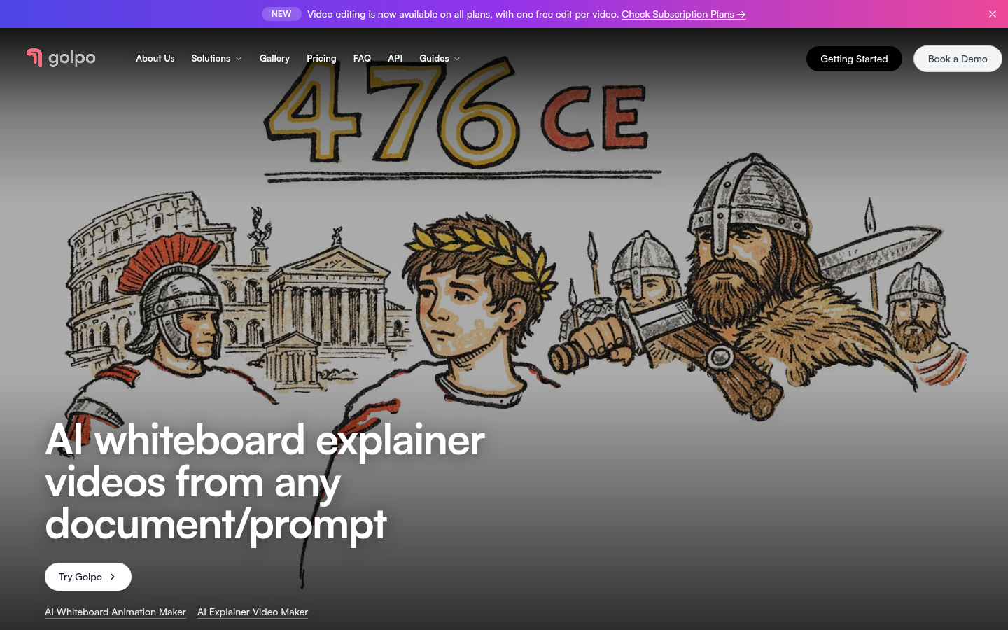 Homepage of the website, as captured