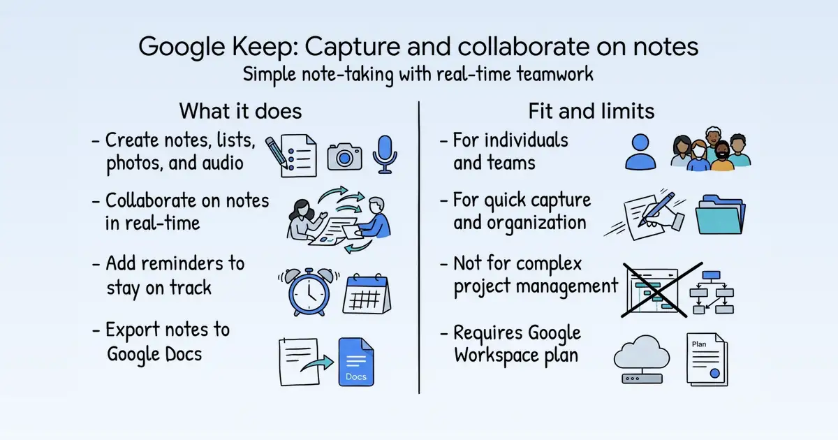 Google Keep at a glance