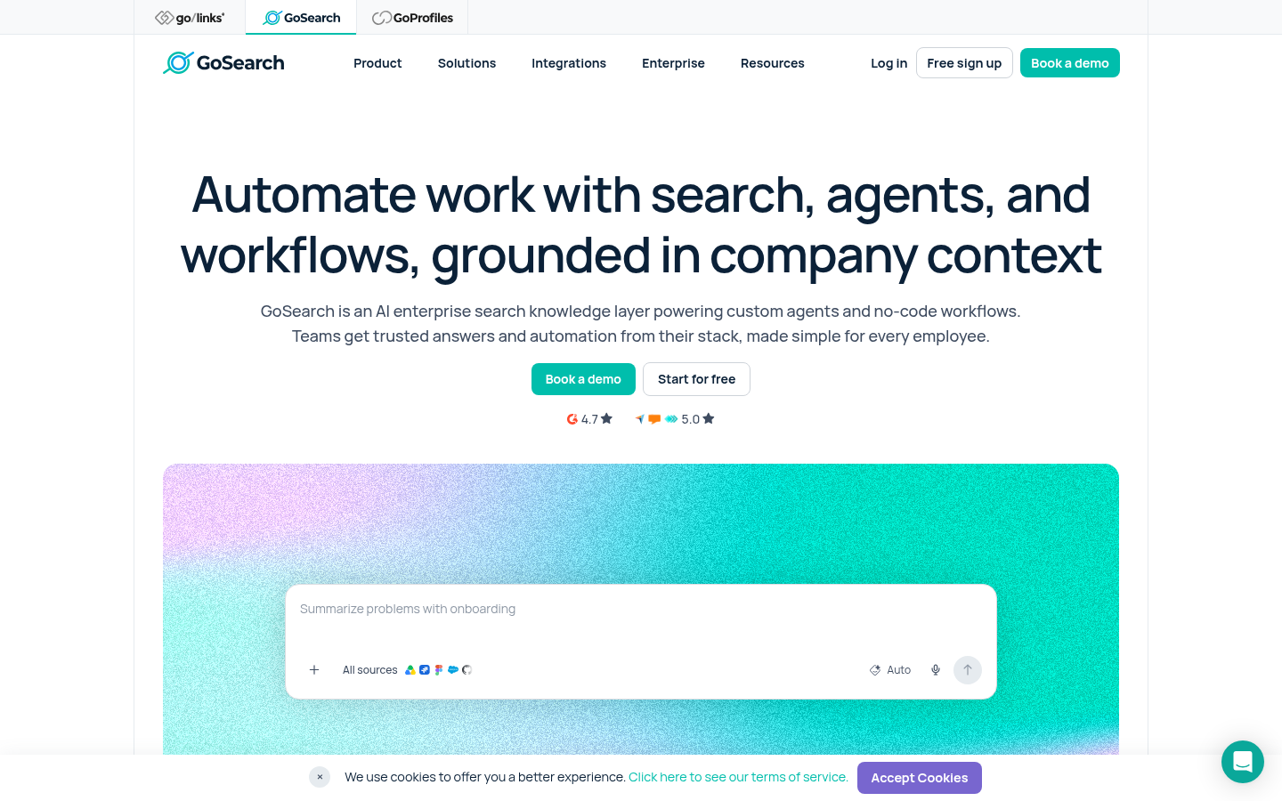 Homepage of the website, as captured
