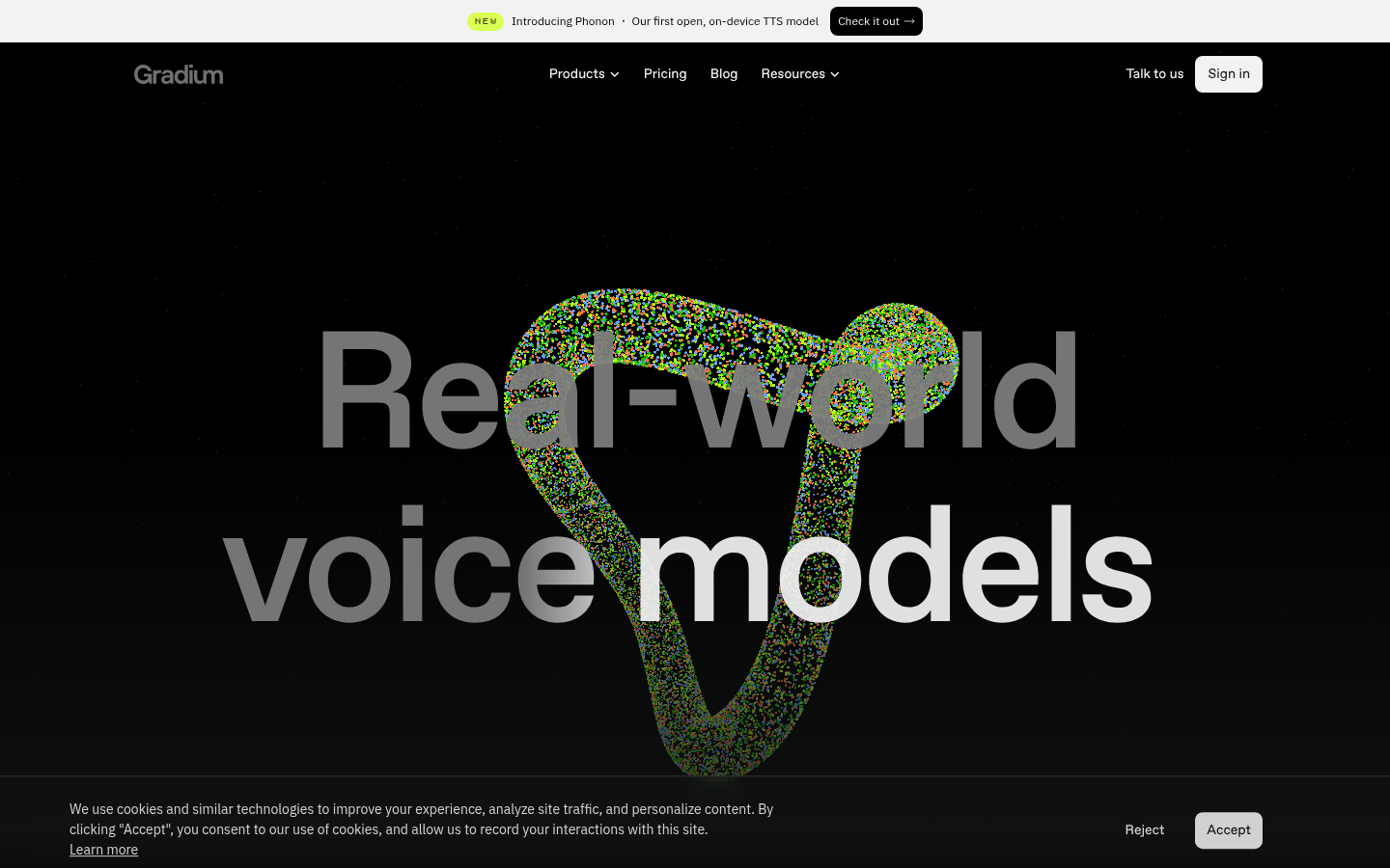 Homepage of the website, as captured