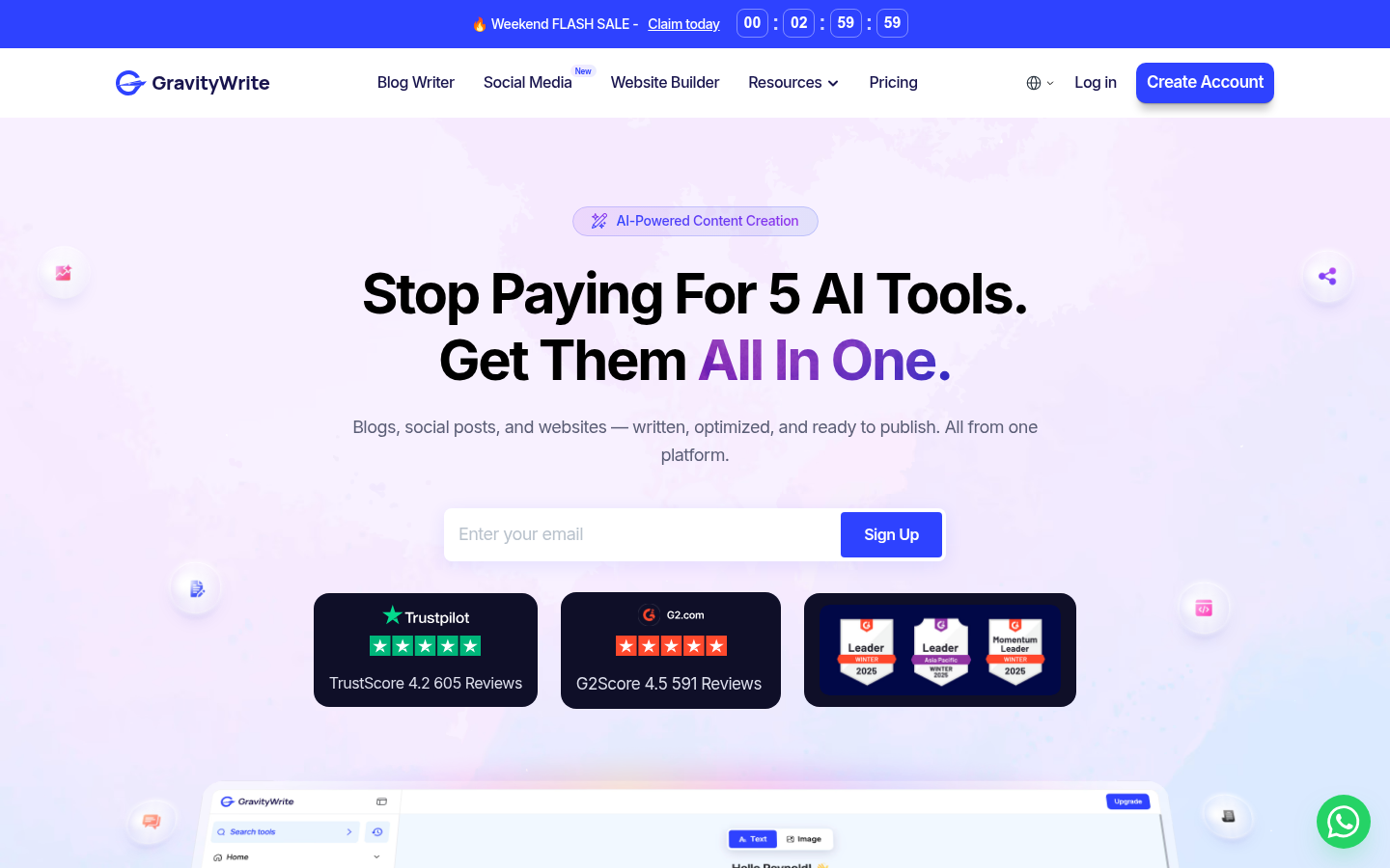 Homepage of the website, as captured