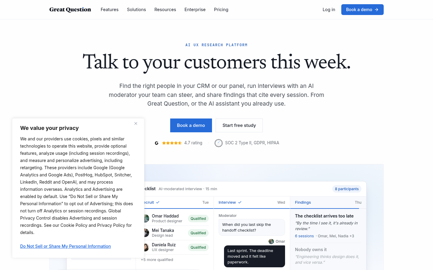 Homepage of the website, as captured