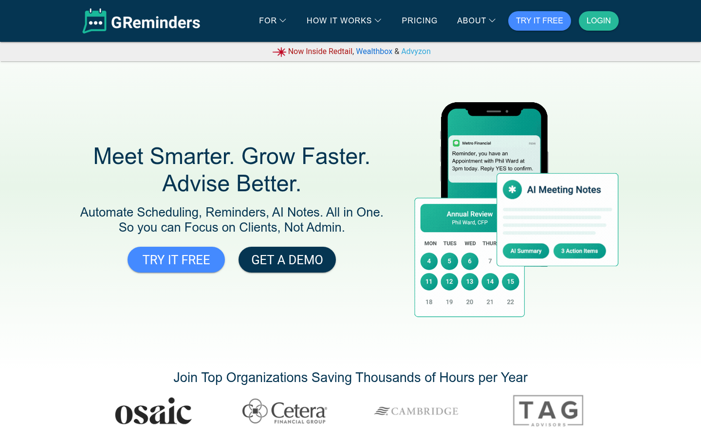 Homepage of the website, as captured