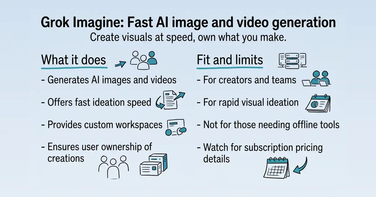 Grok Imagine at a glance