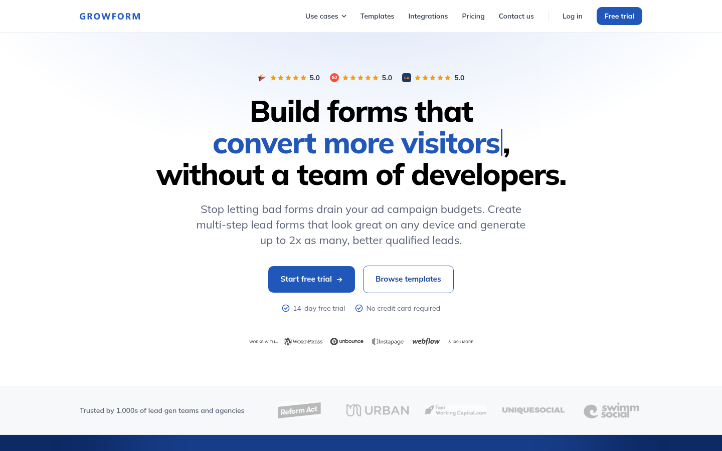 Homepage of the website, as captured