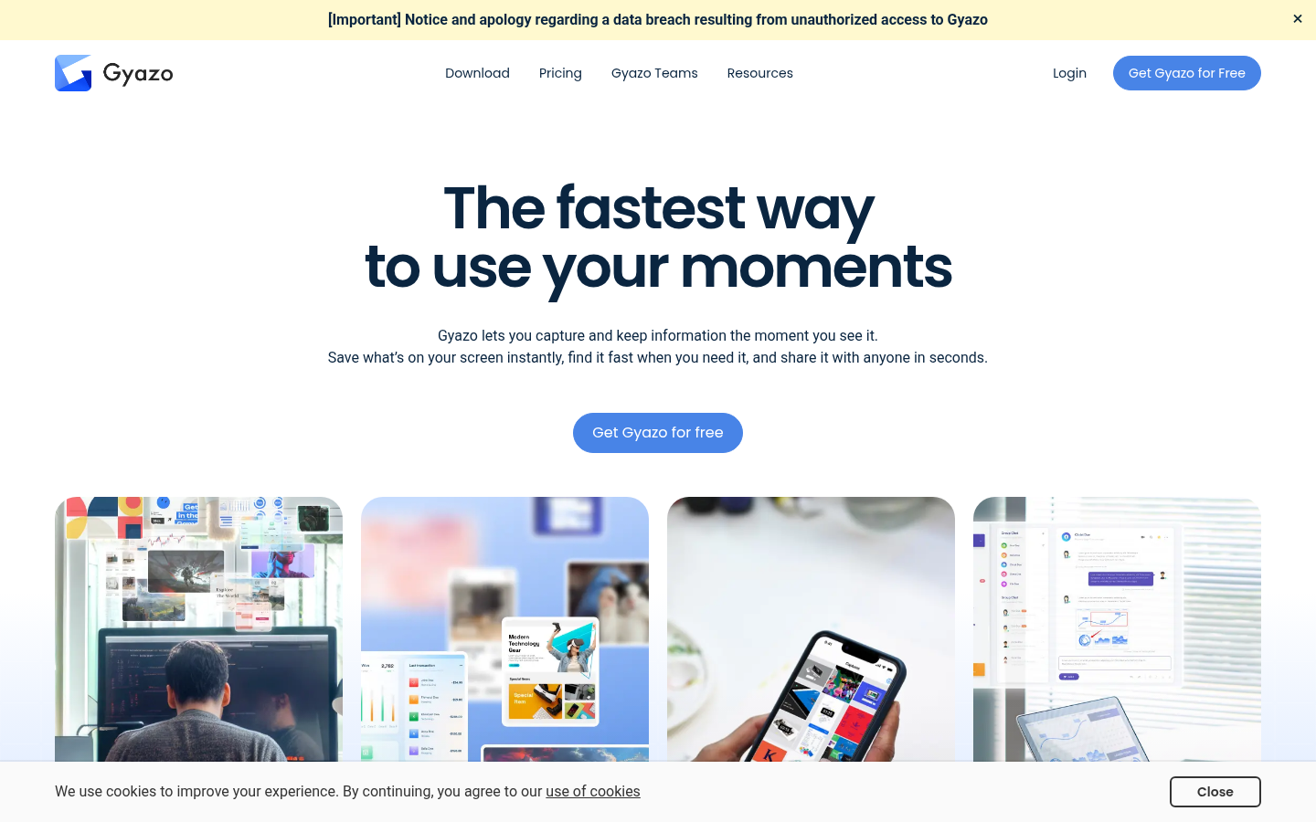 Homepage of the website, as captured
