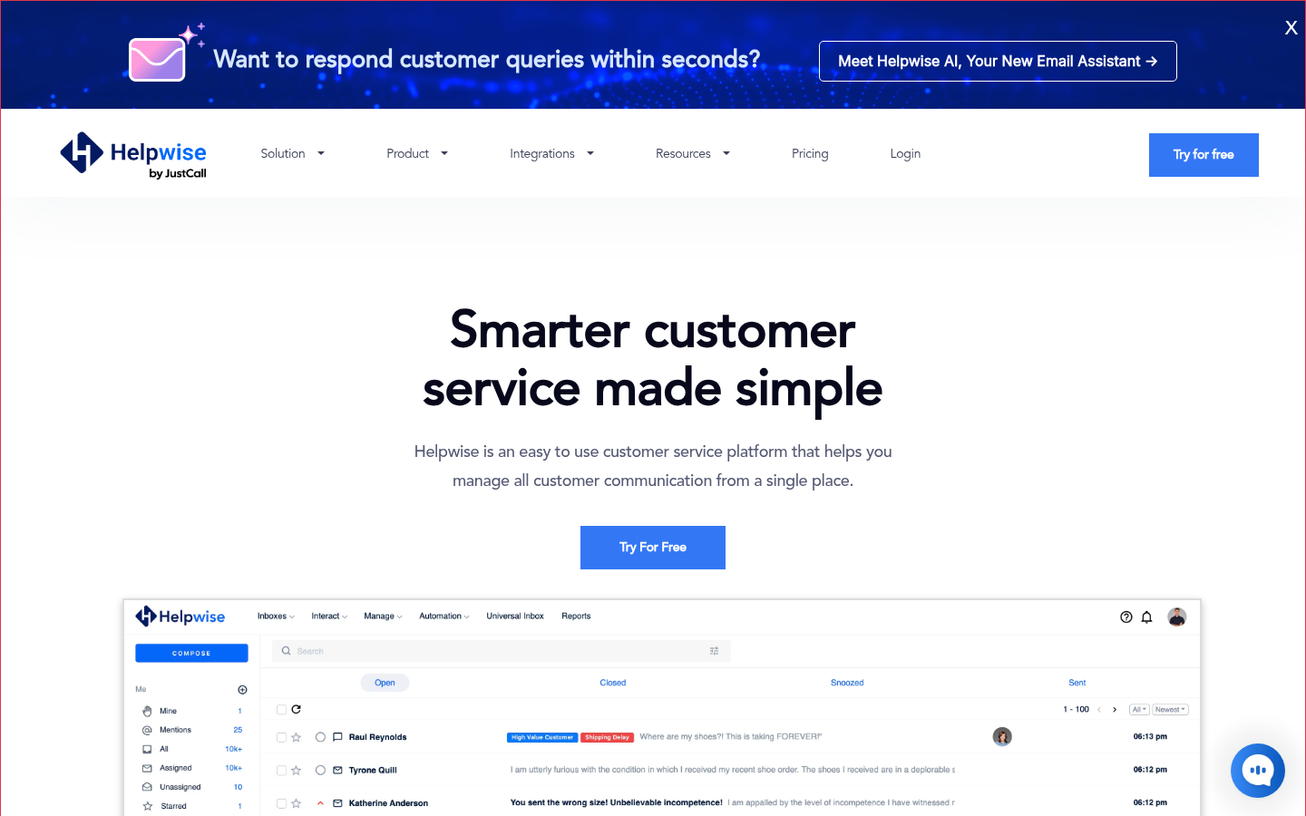Homepage of the website, as captured
