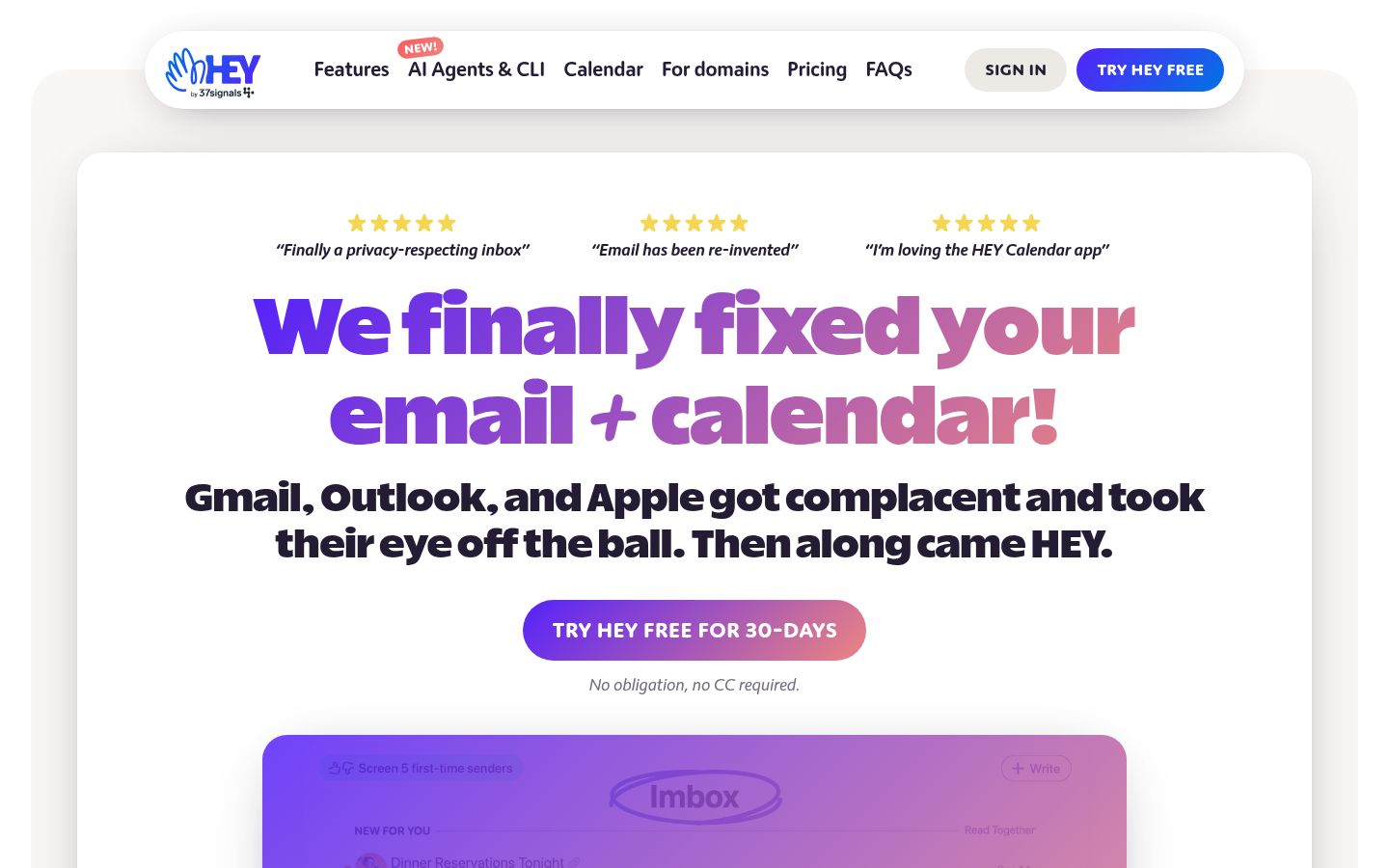 Homepage of the website, as captured