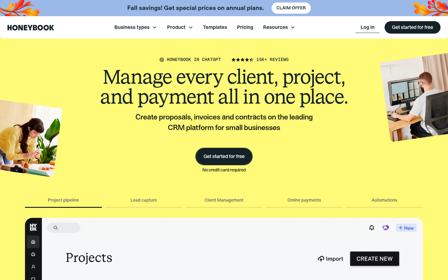 Homepage of the website, as captured