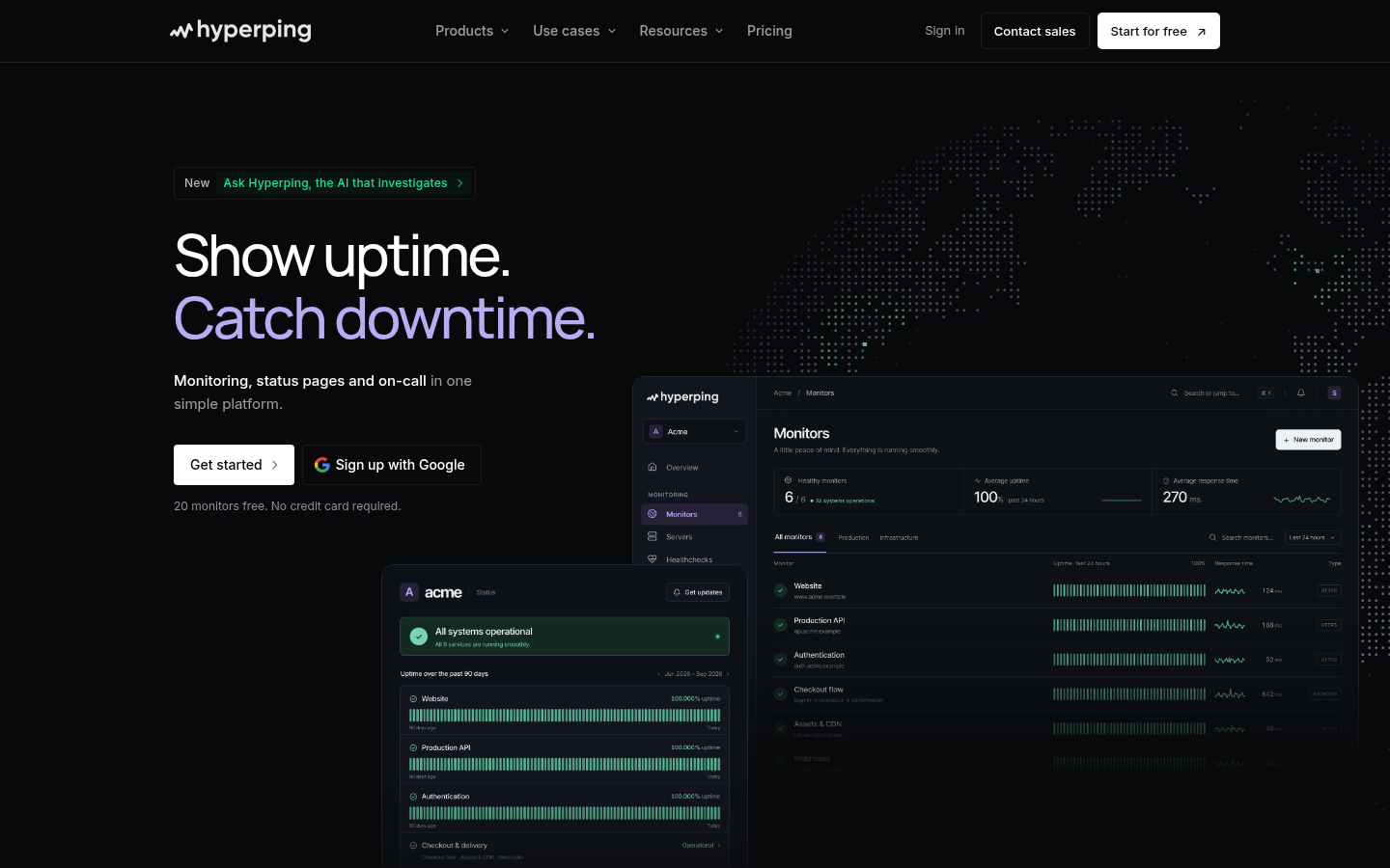 Homepage of the website, as captured