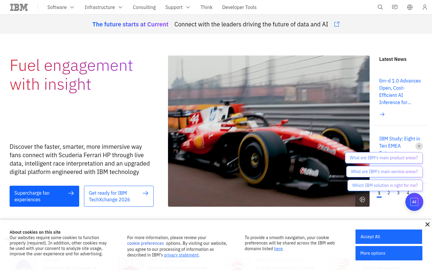 Homepage of the website, as captured