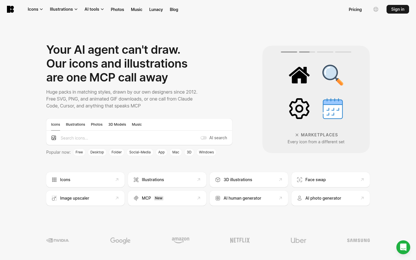 Homepage of the website, as captured