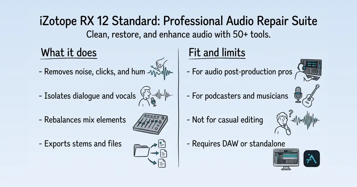 iZotope RX 12 Standard at a glance