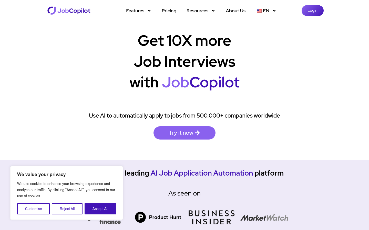 Homepage of the website, as captured