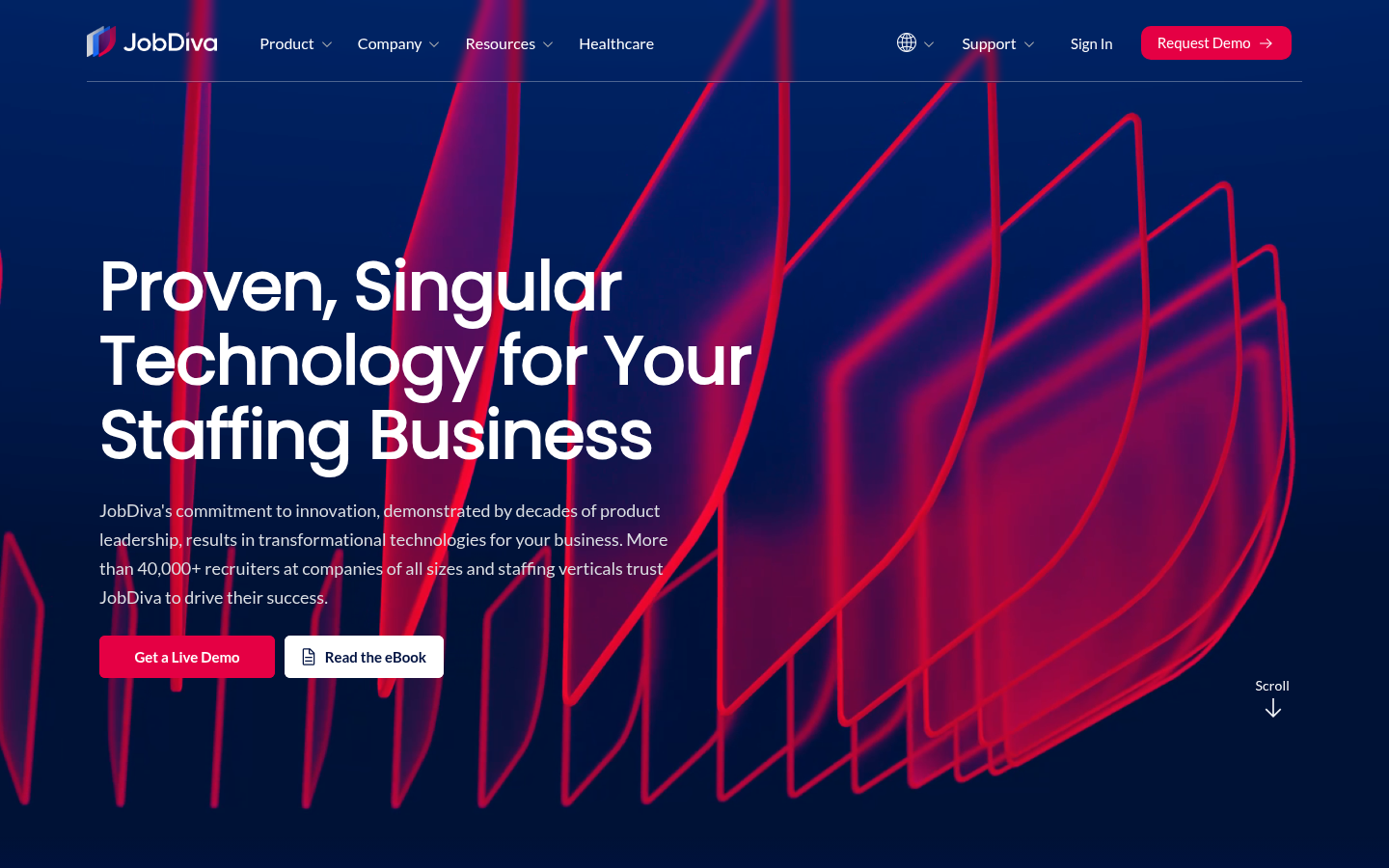 Homepage of the website, as captured