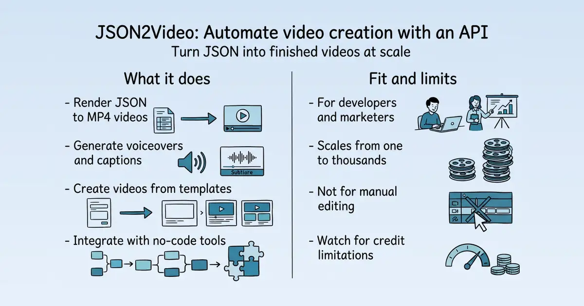 JSON2Video at a glance