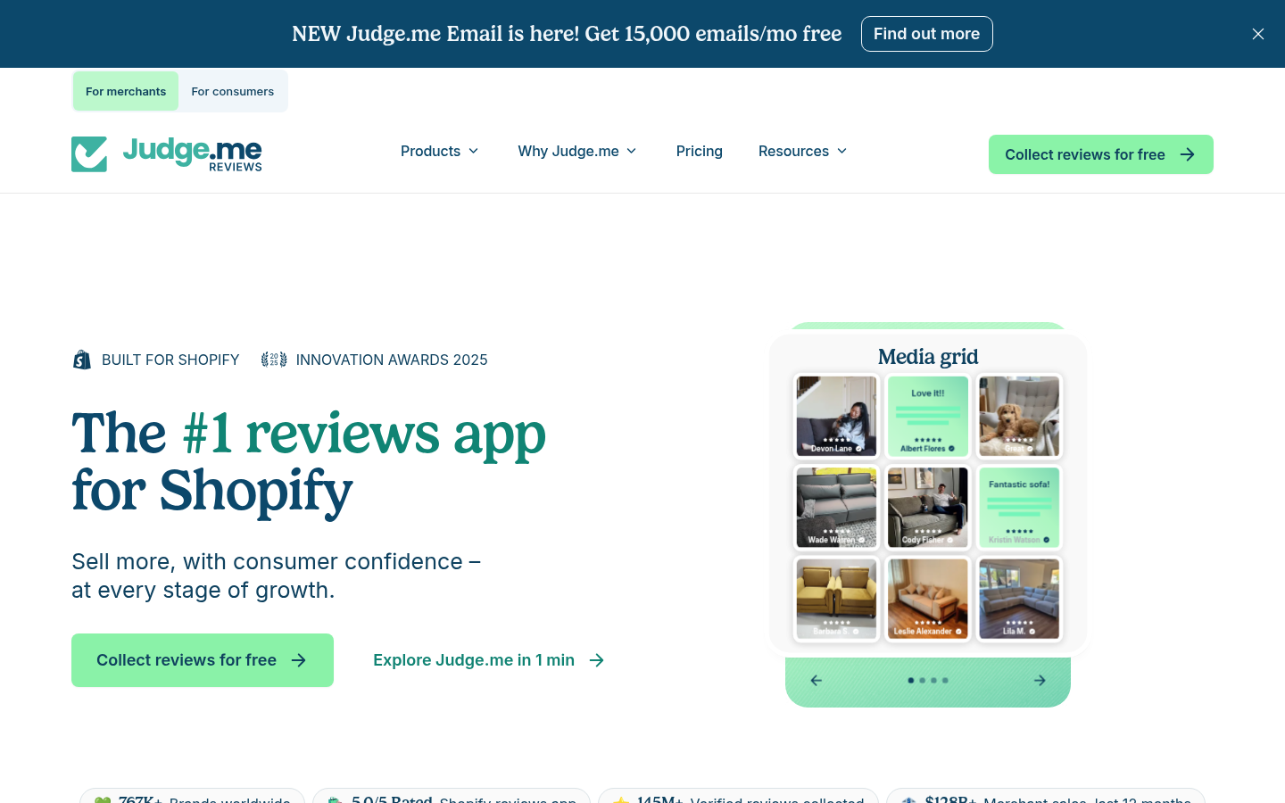 Homepage of the website, as captured