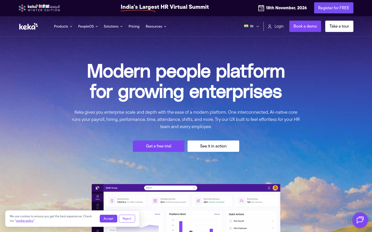 Homepage of the website, as captured