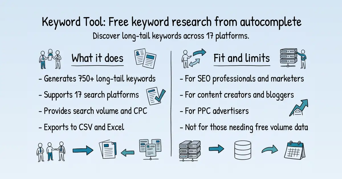 Keyword Tool at a glance