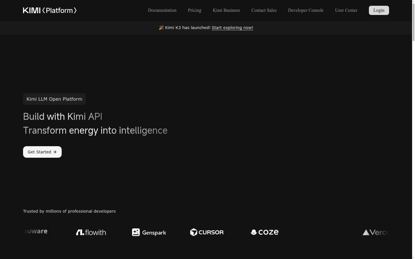 Homepage of the website, as captured