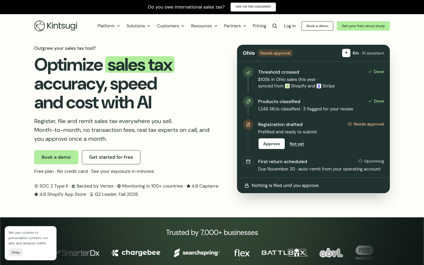 Homepage of the website, as captured
