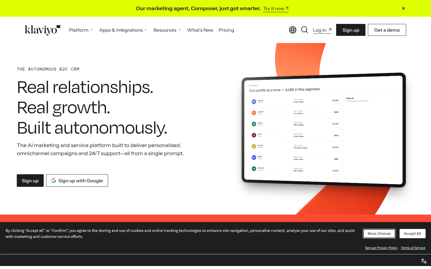 Homepage of the website, as captured