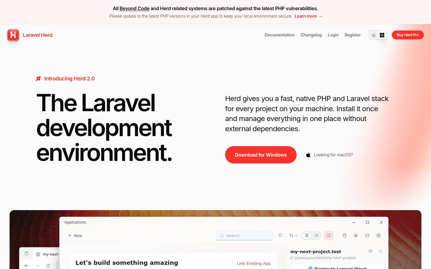 Homepage of the website, as captured
