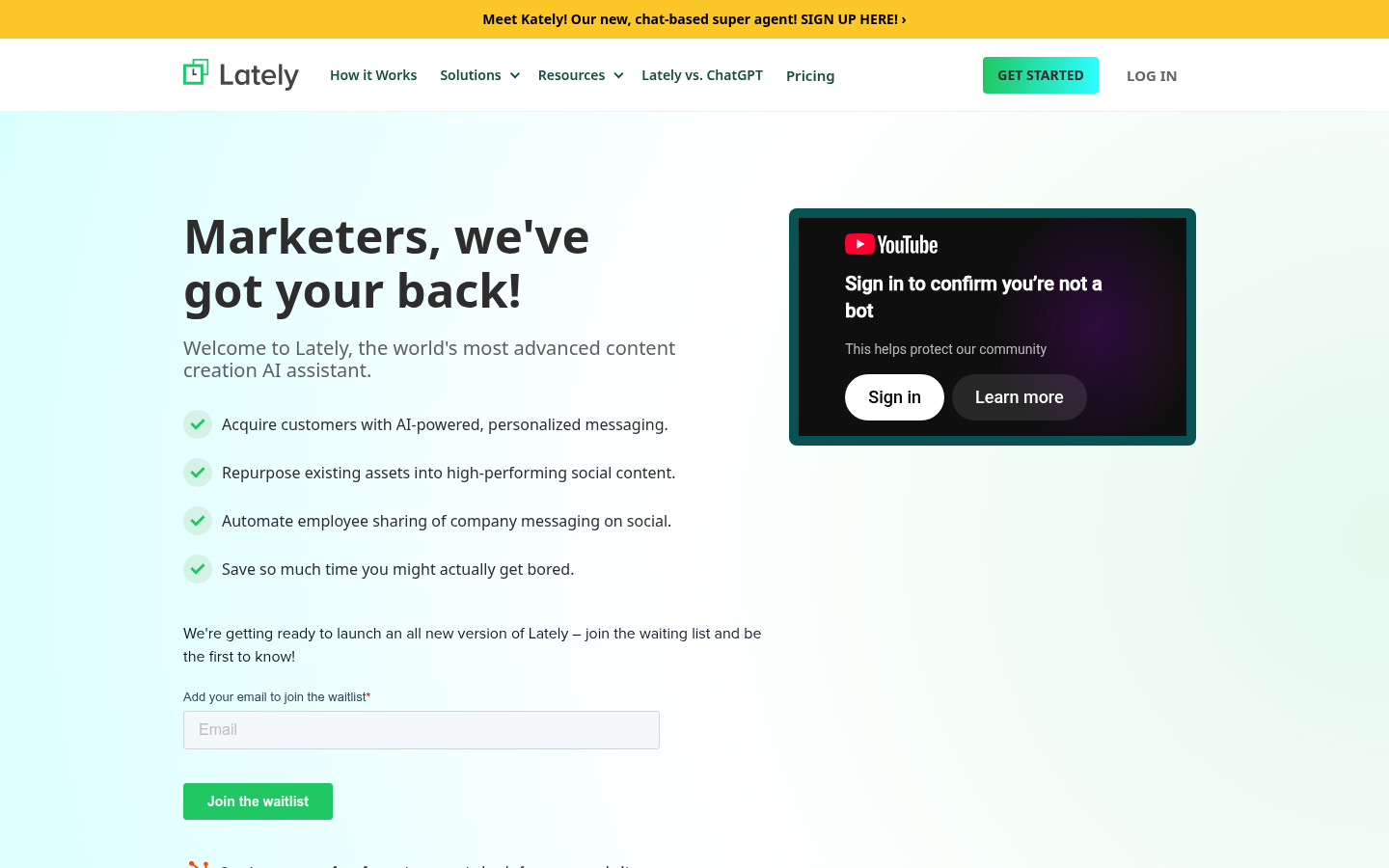 Homepage of the website, as captured