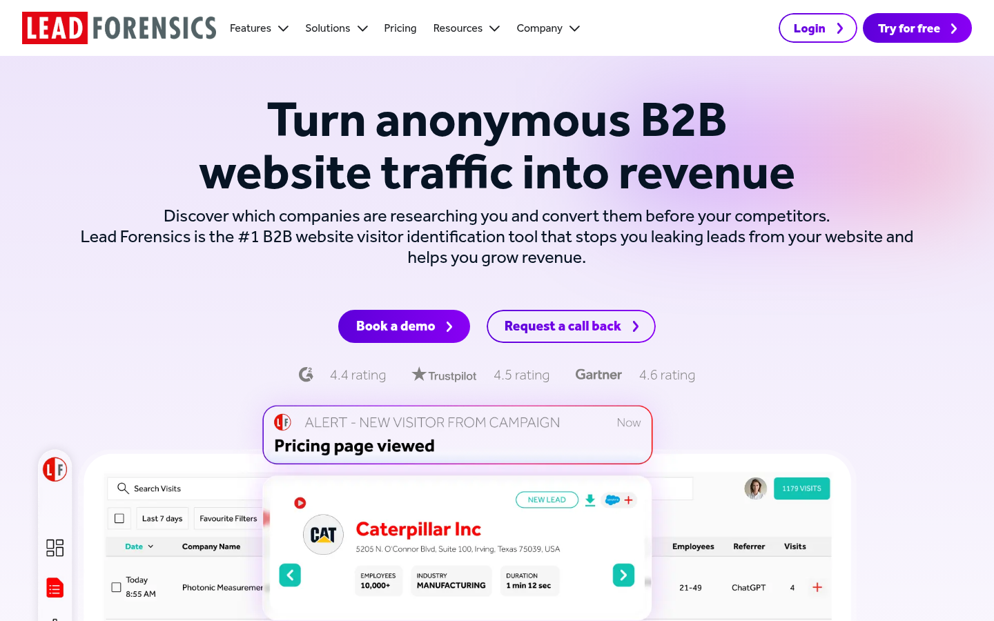 Homepage of the website, as captured