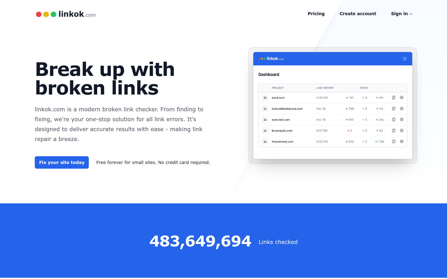 Homepage of the website, as captured
