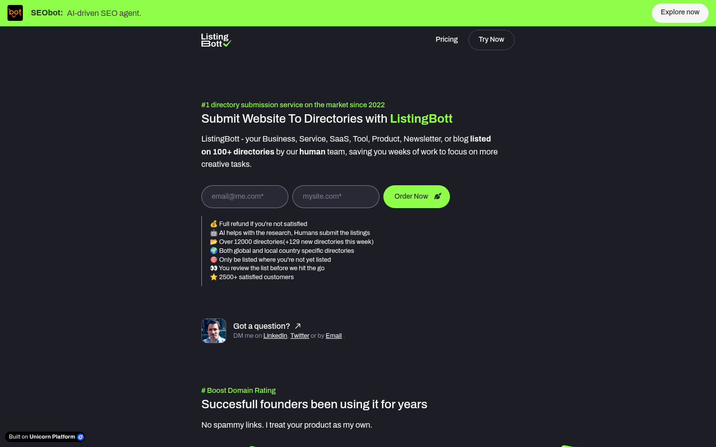 Homepage of the website, as captured