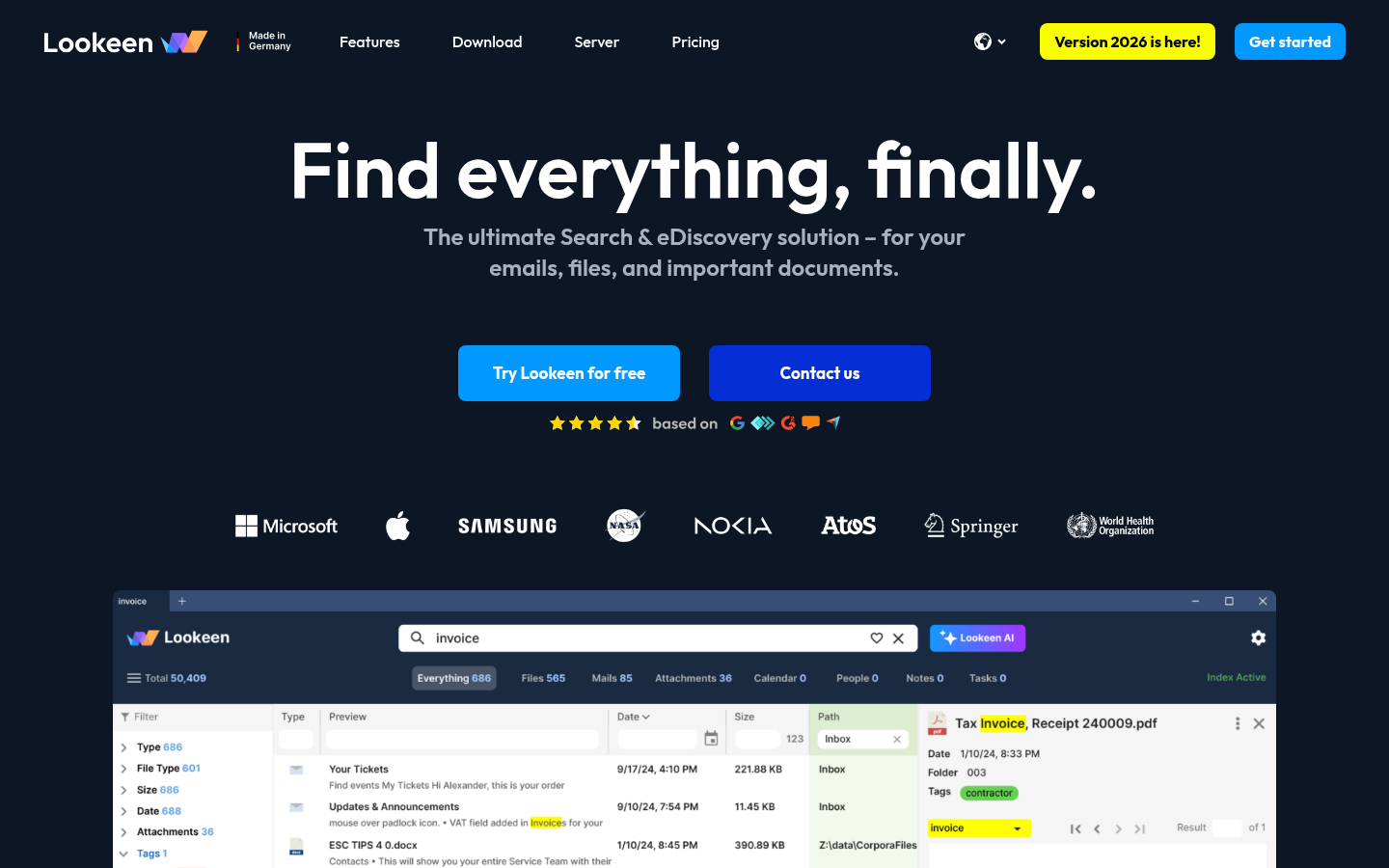 Homepage of the website, as captured