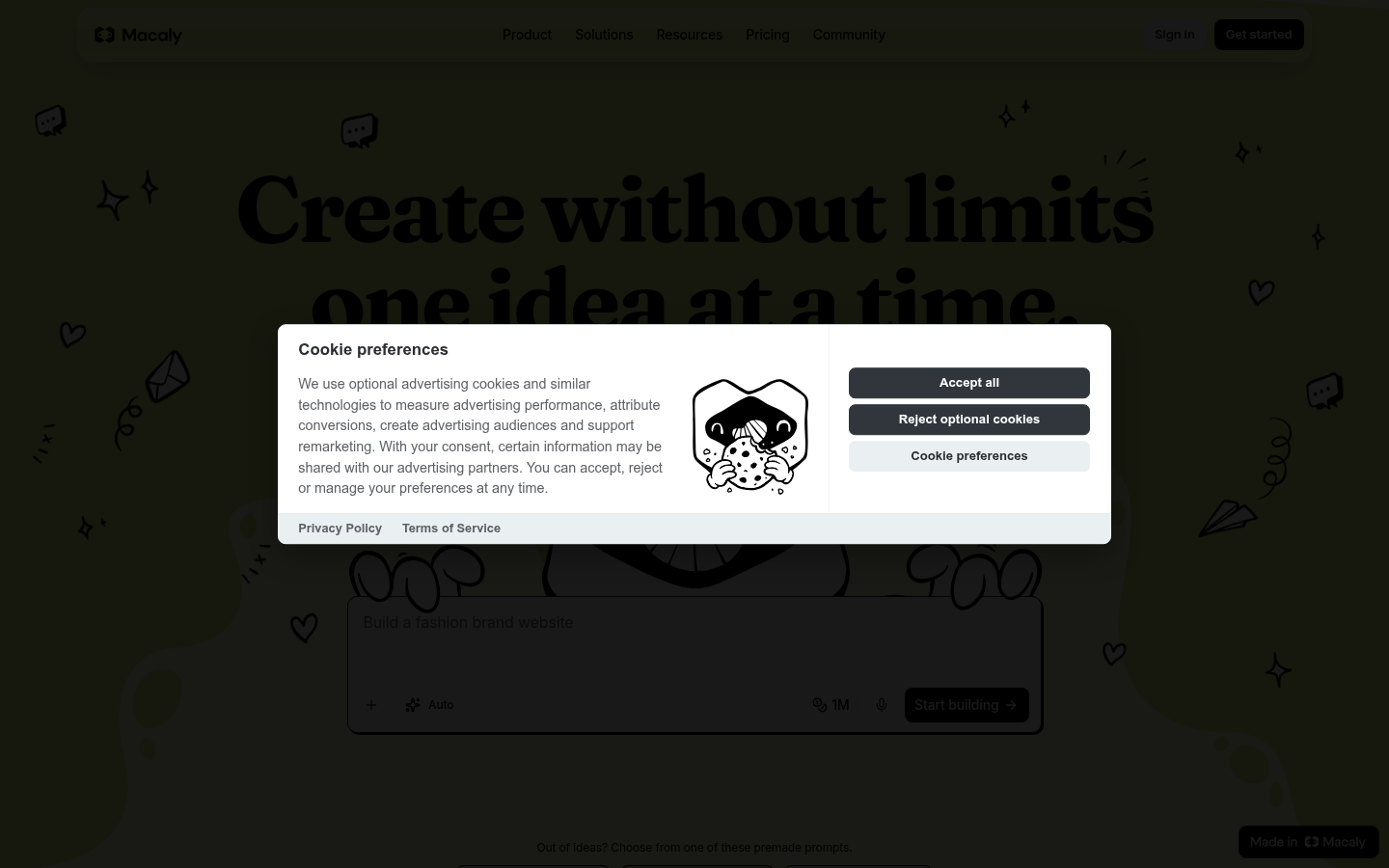 Homepage of the website, as captured