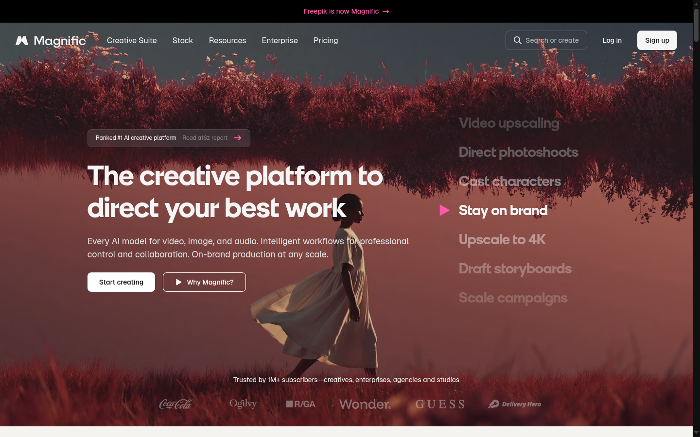Homepage of the website, as captured