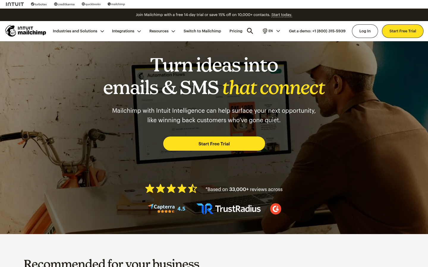 Homepage of the website, as captured