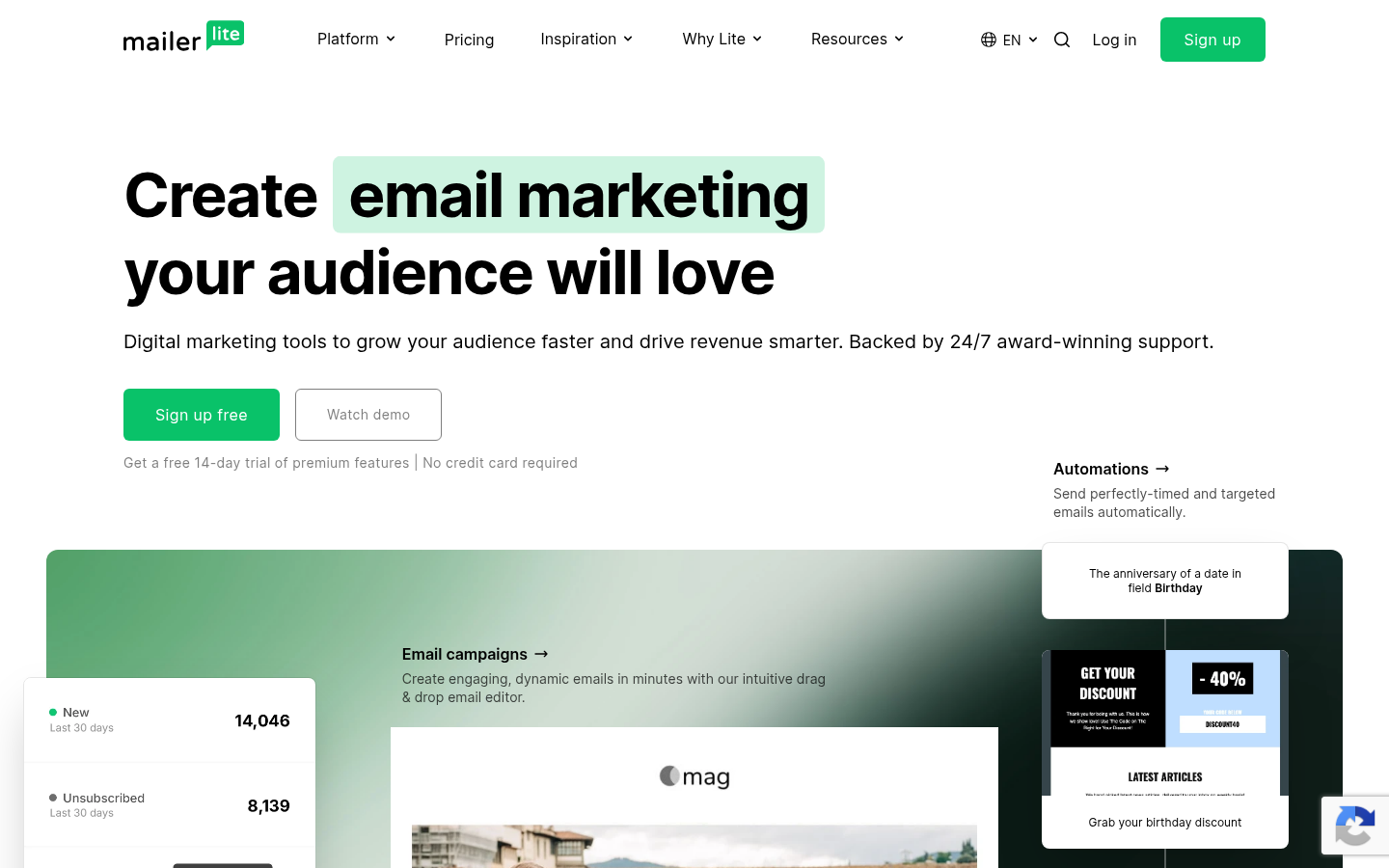 Homepage of the website, as captured