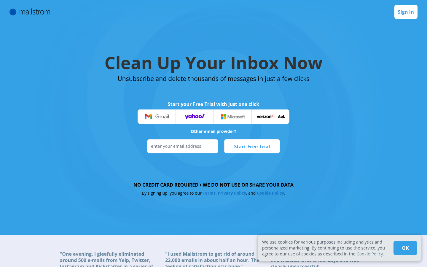 Homepage of the website, as captured
