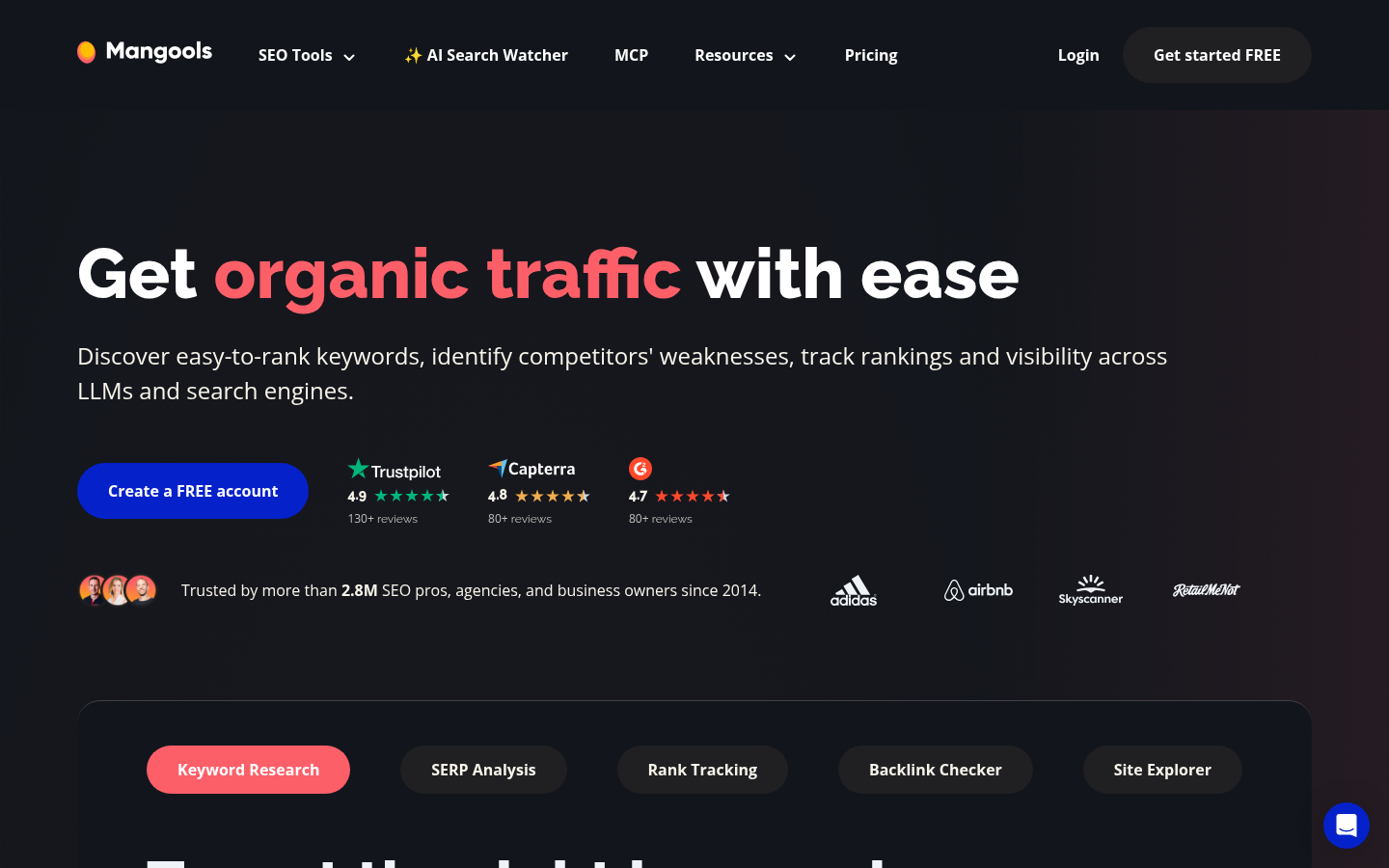 Homepage of the website, as captured