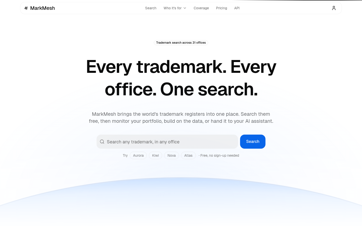 Homepage of the website, as captured