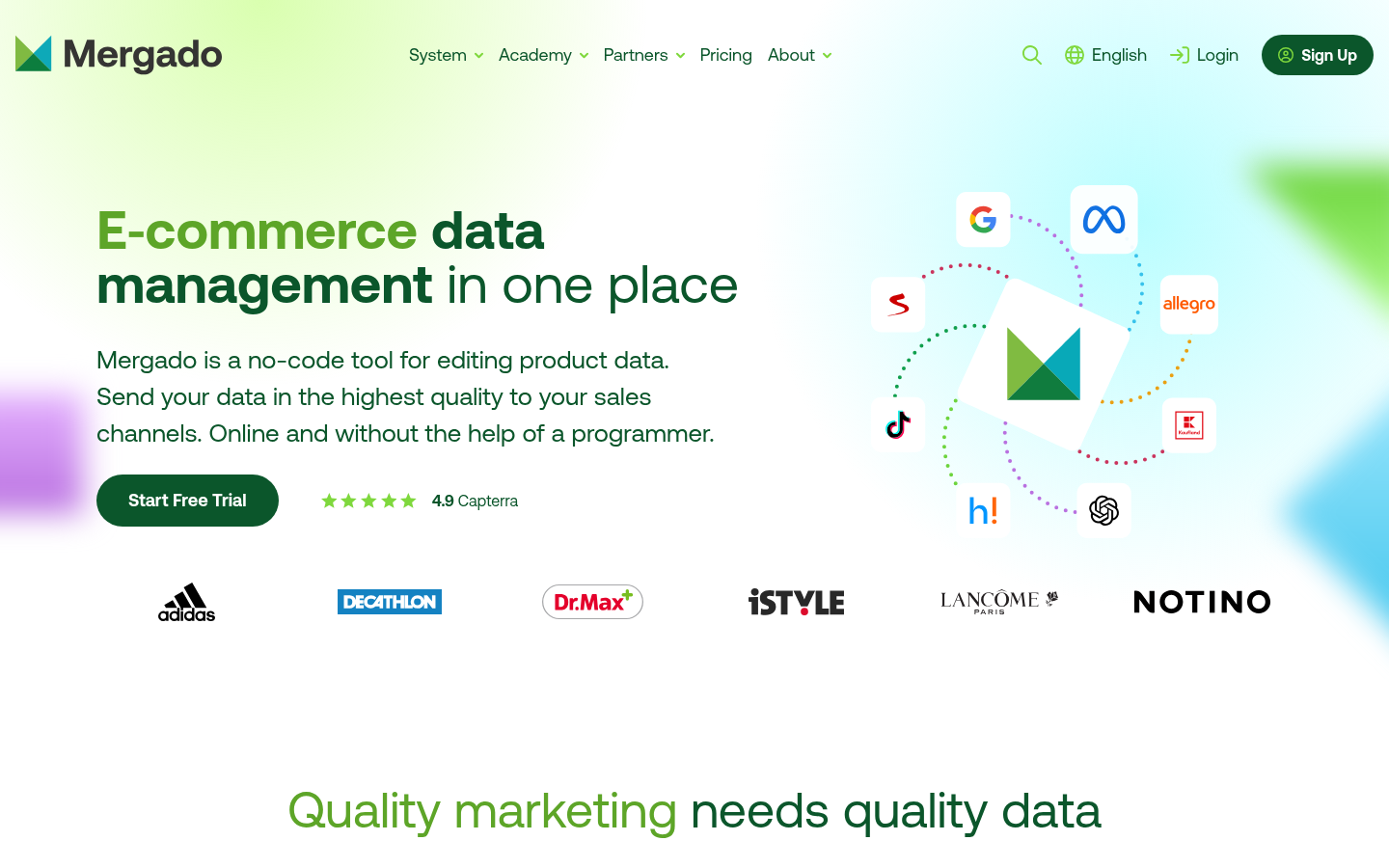 Homepage of the website, as captured
