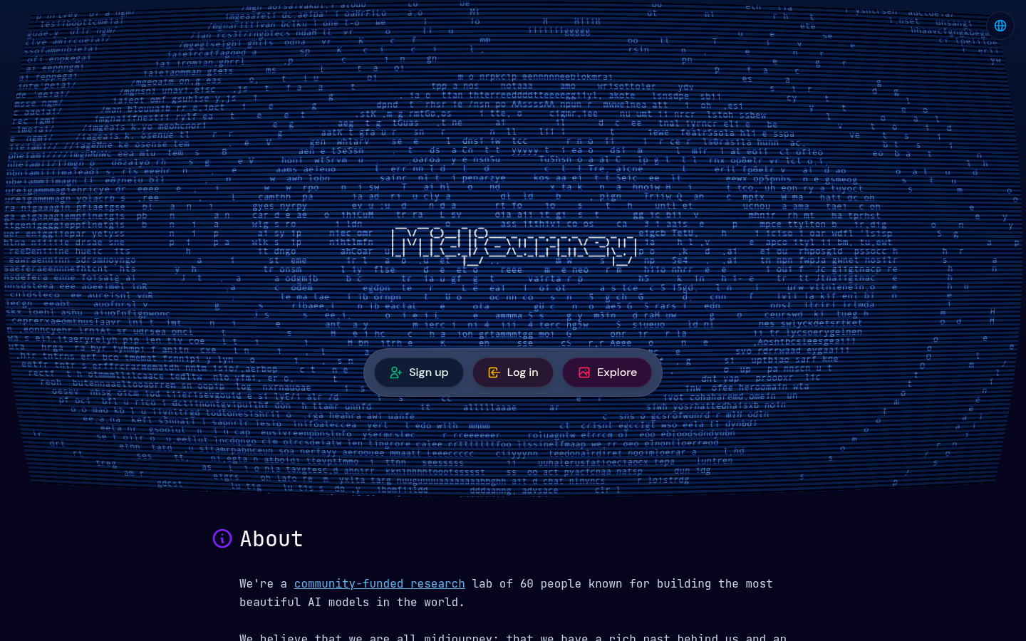 Homepage of the website, as captured